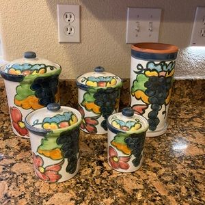Grapevine Kitchen Canister set